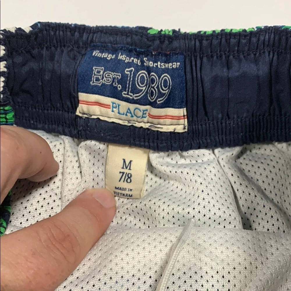 Tropical Blue and‎ Green Swim Shorts Childrens Place 7/8 - M - 4201